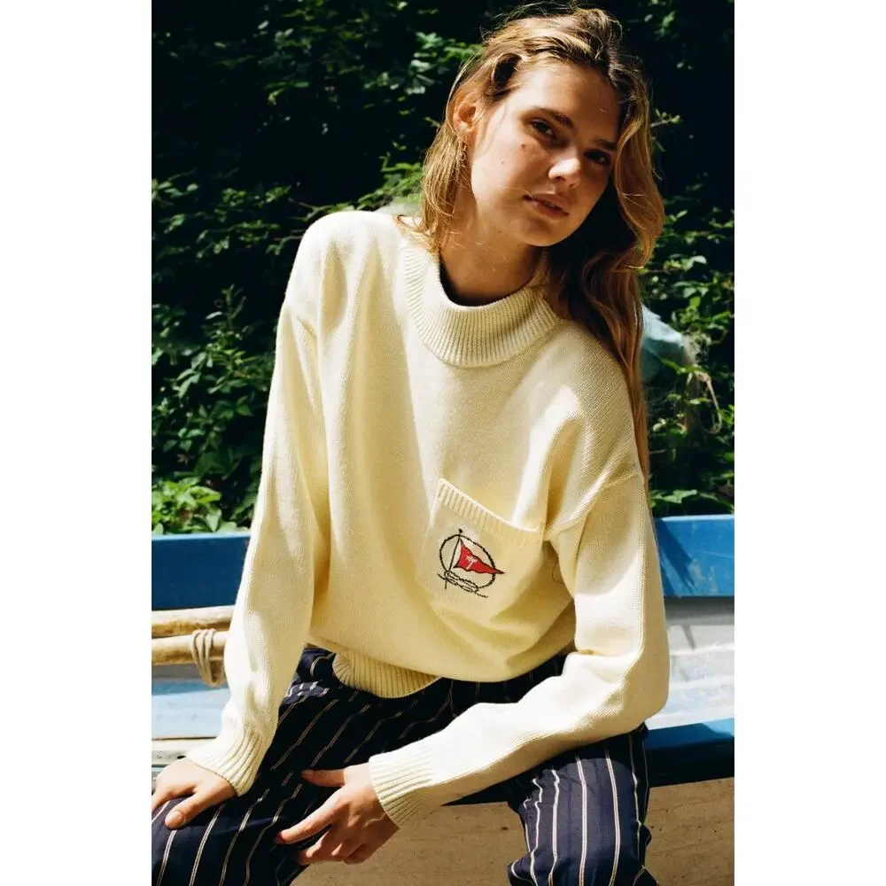 Tombolo Mariner Sweater in Beige - Picture 7 of 12